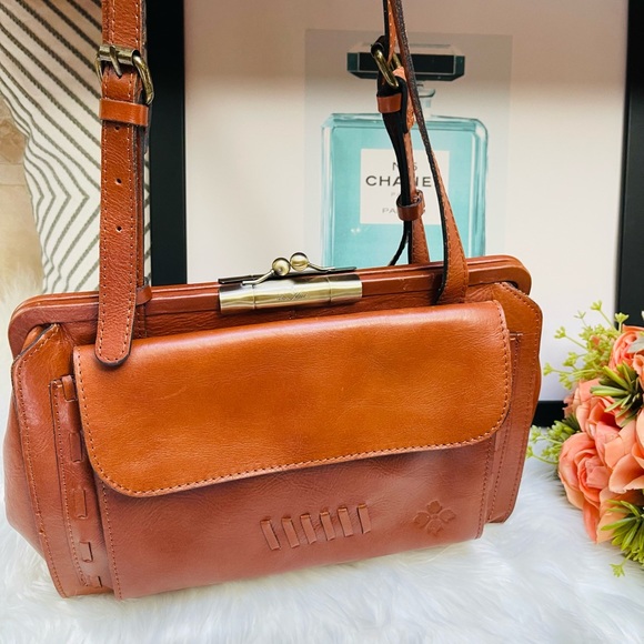 Patricia Nash Large Italian  Leather Kisslock Bag - Picture 8 of 11